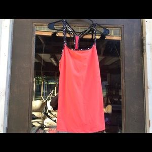 Fabletics Norwalk Pink Black Tank Top Size XL